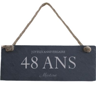 Plaque de porte en ardoise femme 48 ans
