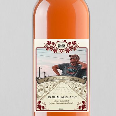 Bouteille de vin rosé personnalisée - Photo