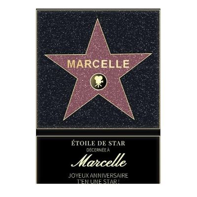 Affiche etoile de star personnalisée pour une Marcelle
