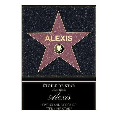 Affiche etoile de star personnalisée pour un Alexis