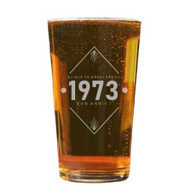 verre à bière pinte année homme né en 1973