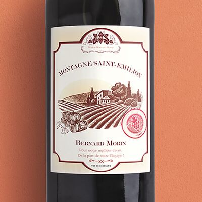 Bouteille de vin de Bordeaux personnalisée message - Entreprise