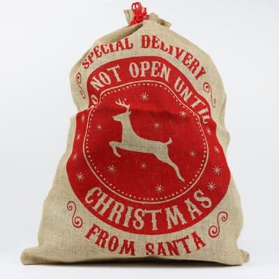 Baluchon de Noël XXL en toile de jute