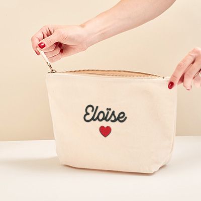 Trousse personnalisé brodée - Beige