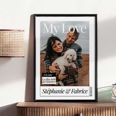 Poster photo personnalisé - Fausse Une de Magazine Couple