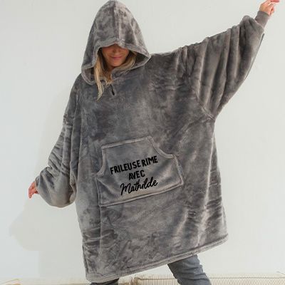 Plaid à capuche personnalisé - Message
