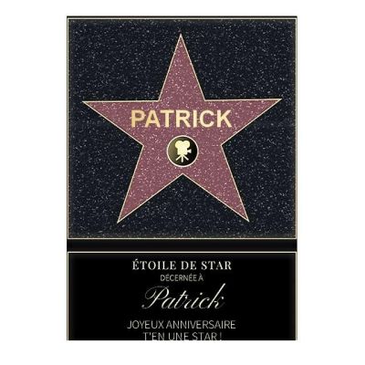 Affiche etoile de star personnalisée pour un Patrick