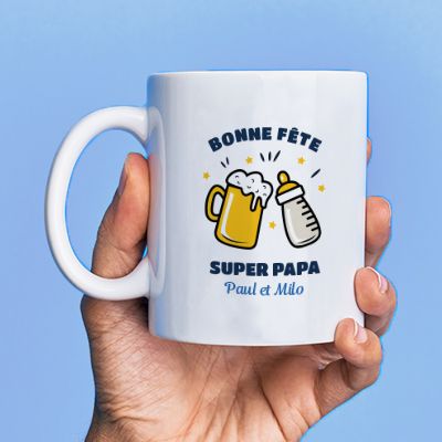 Mug personnalisé jeune papa - Chacun son biberon