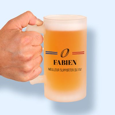 Chope de bière personnalisée - Supporter Rugby