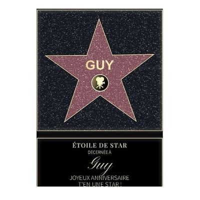 Affiche etoile de star personnalisée pour un Guy
