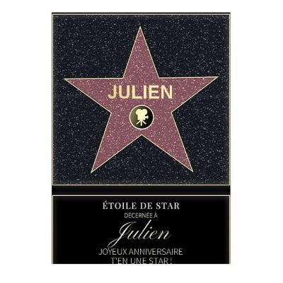 Affiche etoile de star personnalisée pour un Julien