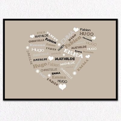 DECO Perso Poster personnalisé pour couple - Prénom et date personnalisable  - Décoration calendrier amour - Idée cadeau Saint Valentin - Amour :  : Cuisine et Maison