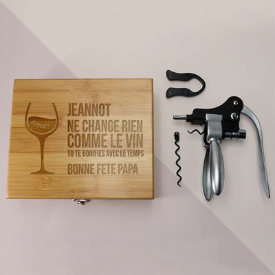 Coffret tire-bouchon personnalisé - Citation