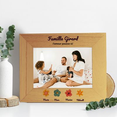 Tranche De Bois Personnalisée Avec Photo Et Texte Cadre Photo