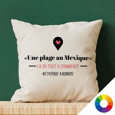 Coussin personnalisé couple - Là où tout a commencé