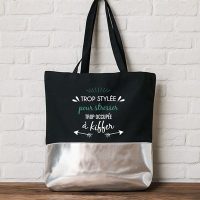 Sac noir personnalisé - Message positif