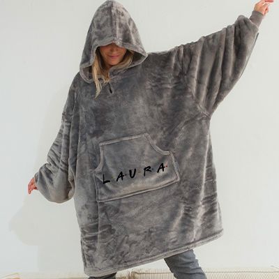 Plaid à capuche personnalisé - Bande de potes
