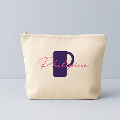 Trousse en coton personnalisée - Initiales