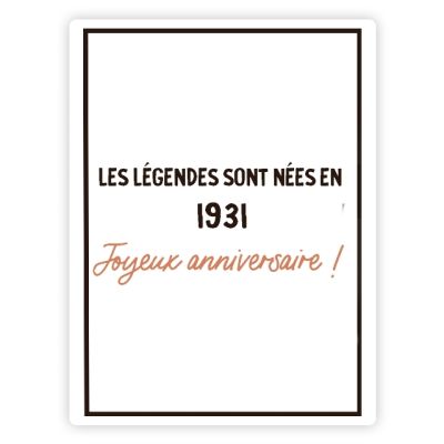 Bouteille de champagne message générique année 1931