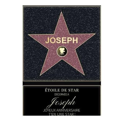 Affiche etoile de star personnalisée pour un Joseph