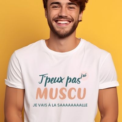 Tee shirt personnalisé homme - J'peux pas j'ai muscu