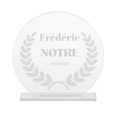 Trophée en verre personnalisé pour un Frédéric