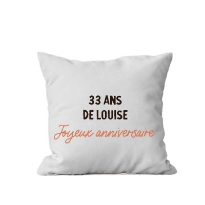 Coussin message personnalisable femme 33 ans