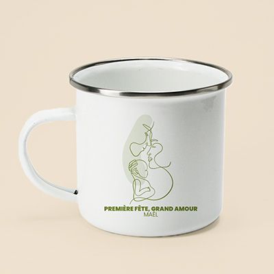 Mug émaillé personnalisé - Naissance d'un lien