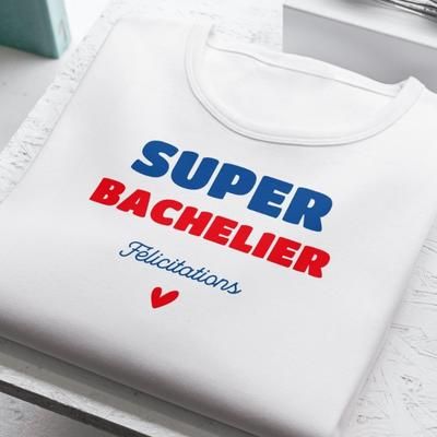 Tee shirt personnalisé homme - Super Bachelier