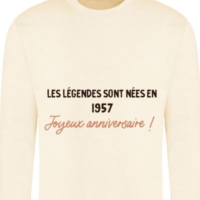sweat message générique homme né en 1957