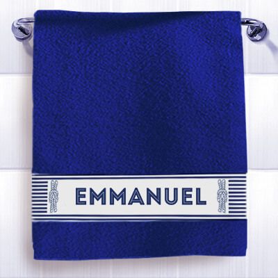 Serviette bleue Personnalisable - Marinière