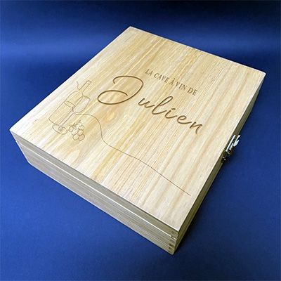 Grand coffret vin personnalisé - Prénom