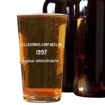 Verre à bière pinte message générique année 1997