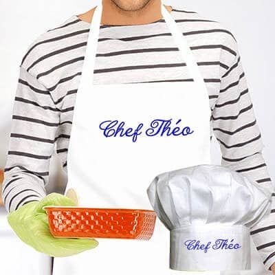 Tablier et toque personnalisés brodés - Chef