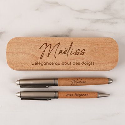 Parure de stylos personnalisés - Prénom