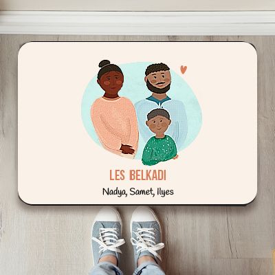 Paillasson personnalisé - Portrait de famille