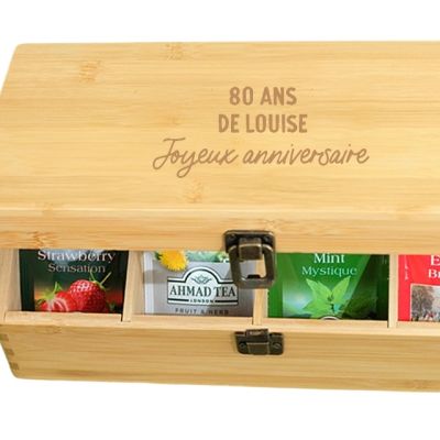 Boite a thé avec message femme 80 ans