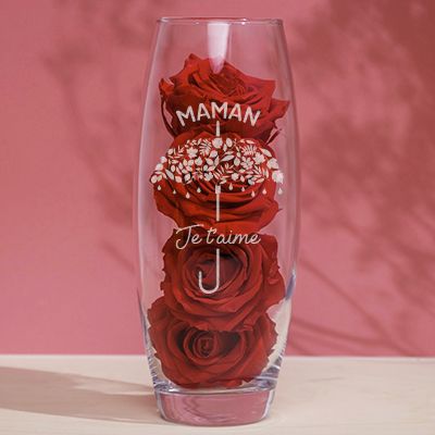 Vase personnalisé ovale - Je t'aime