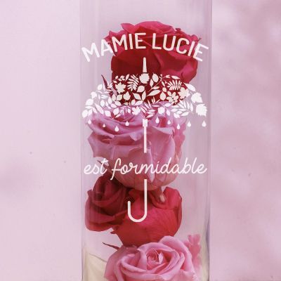 Lampe livre lumineux personnalisable - Mamie fleurie