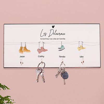 Porte clés mural personnalisé - Famille Chaussures