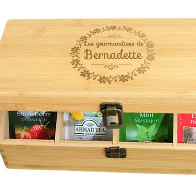 Boîte à thé en bois personnalisée pour une Bernadette