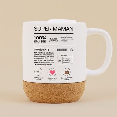Mug en liège personnalisé - Composition d'une jeune maman