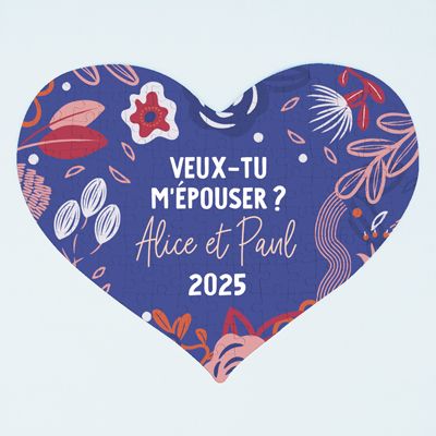Puzzle coeur personnalisé - Message