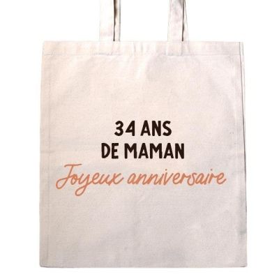 Tote bag message maman 34 ans