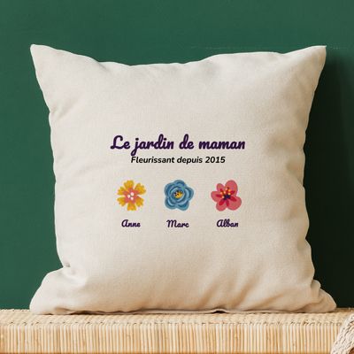 Coussin personnalisé - Famille fleurs