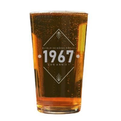 verre à bière pinte année homme né en 1967