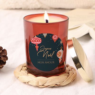 Bougie de Noël personnalisée - Message