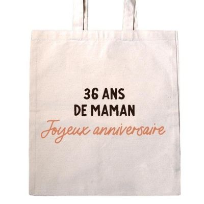 Tote bag message maman 36 ans