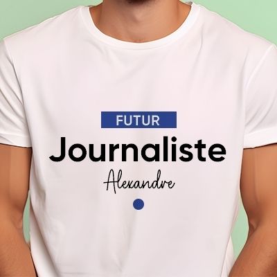 Tee shirt personnalisé homme - Futur journaliste