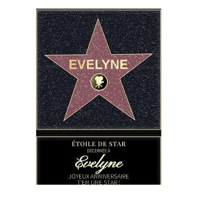 Affiche etoile de star personnalisée pour une Evelyne